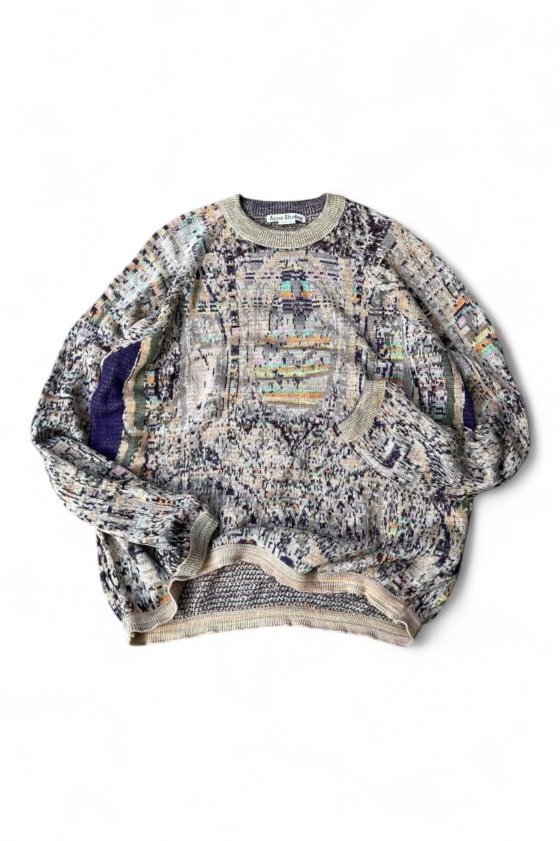 MADE IN ITALY PATTERN KNIT SWEATER / MULTI [SIZE: M USED]