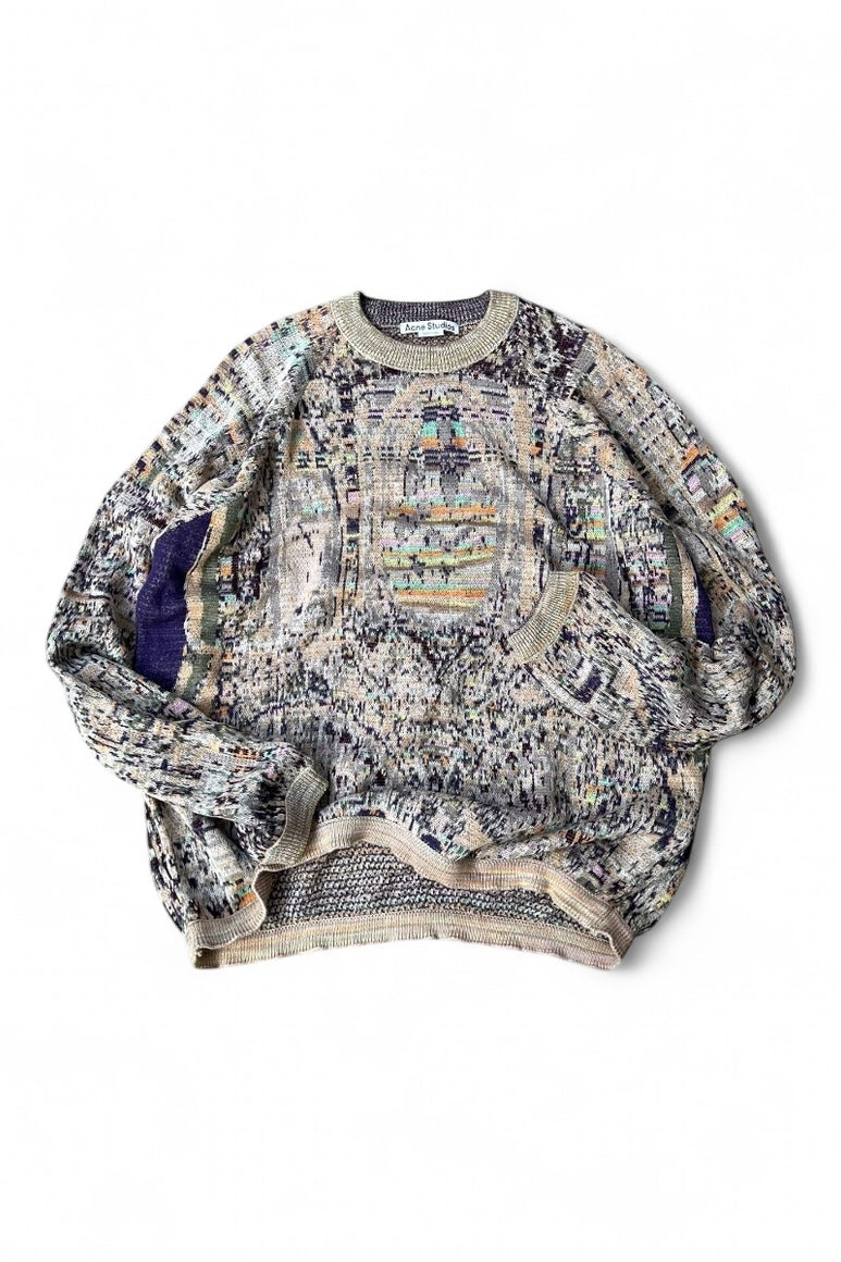 MADE IN ITALY PATTERN KNIT SWEATER / MULTI [SIZE: M USED]