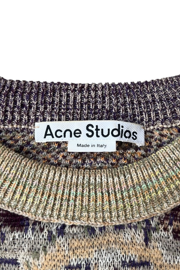MADE IN ITALY PATTERN KNIT SWEATER / MULTI [SIZE: M USED]