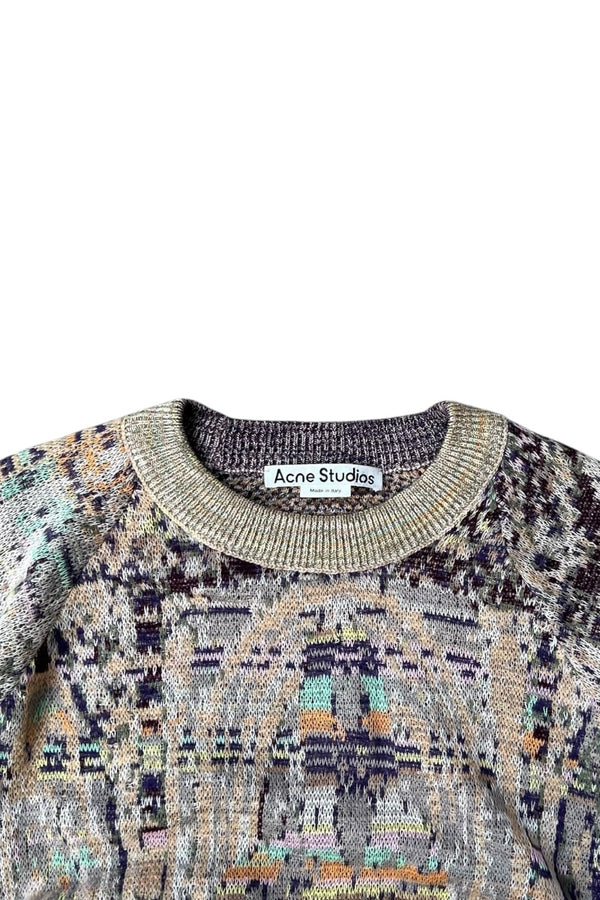 MADE IN ITALY PATTERN KNIT SWEATER / MULTI [SIZE: M USED]