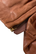 画像をギャラリービューアに読み込む, 90&#39;S LAMB LEATHER ZIP JACKET / BROWN [SIZE: M USED]
