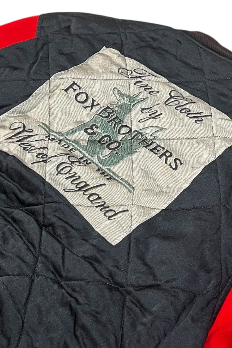 MADE IN TURKEY 17AW FOX BROTHERS BACK PRINT QUILTING JACKET / BLACK [SIZE: L USED]