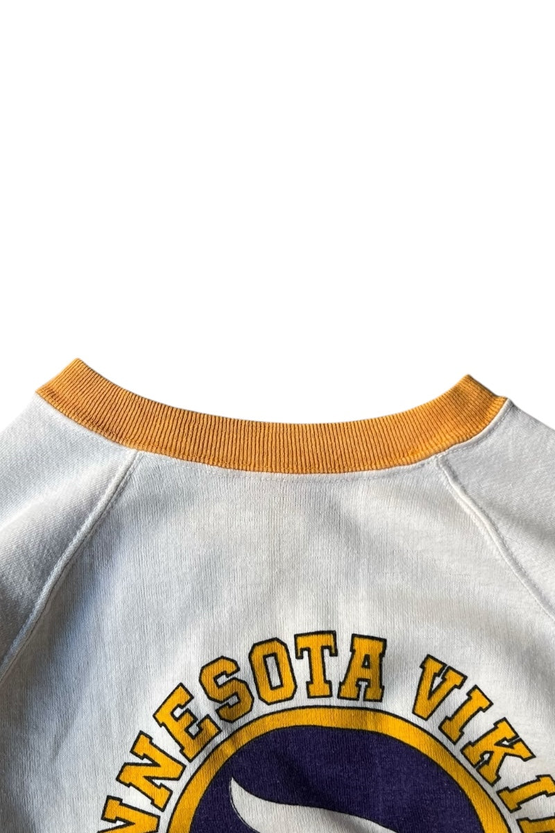 MADE IN USA 80'S MINNESOTA VIKINGS SWEATSHIRT / WHITE [SIZE: L USED]