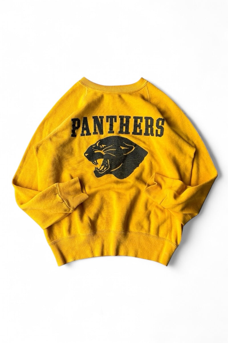 MADE IN USA 80'S PANTHERS SWEATSHIRT / YELLOW [SIZE: M USED]