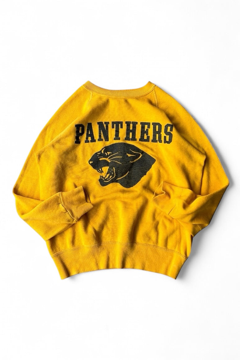 MADE IN USA 80'S PANTHERS SWEATSHIRT / YELLOW [SIZE: M USED]