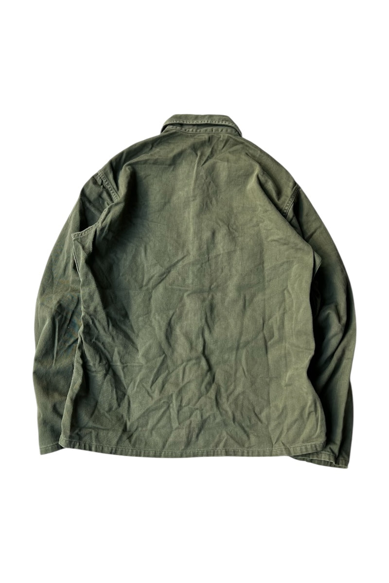 60'S UTILITY SHIRT OG107 EMBROIDERY CUSTOM / KHAKI [SIZE: M USED]