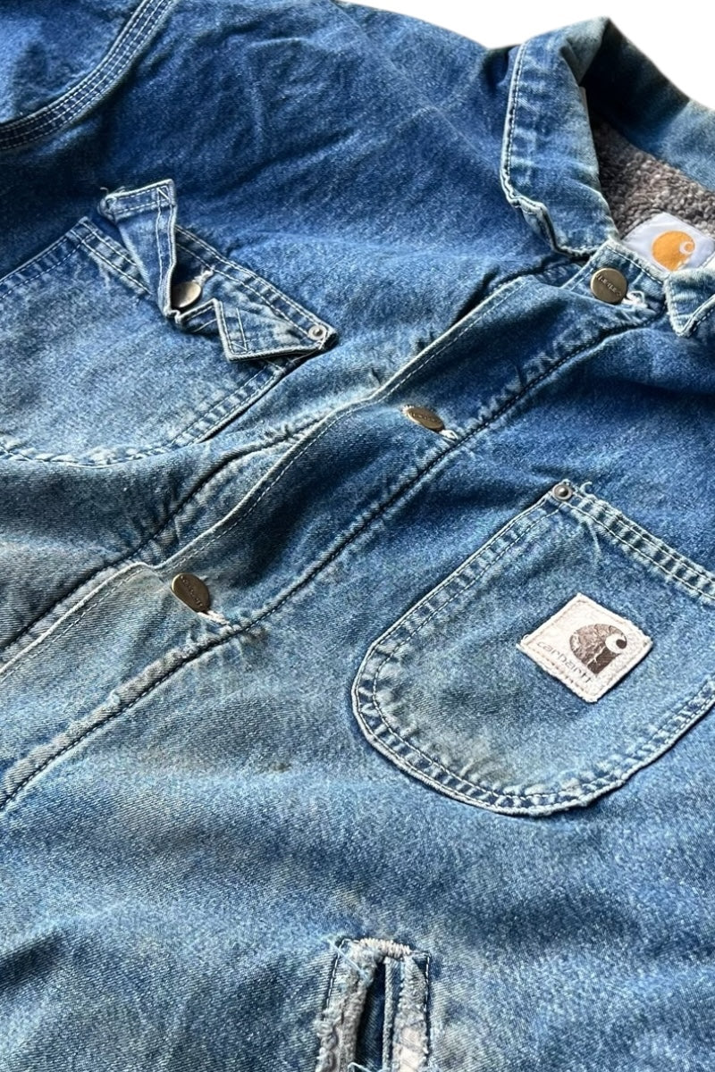 80-90'S DENIM JACKET W/BOA LINER / INDIGO [SIZE: L USED]