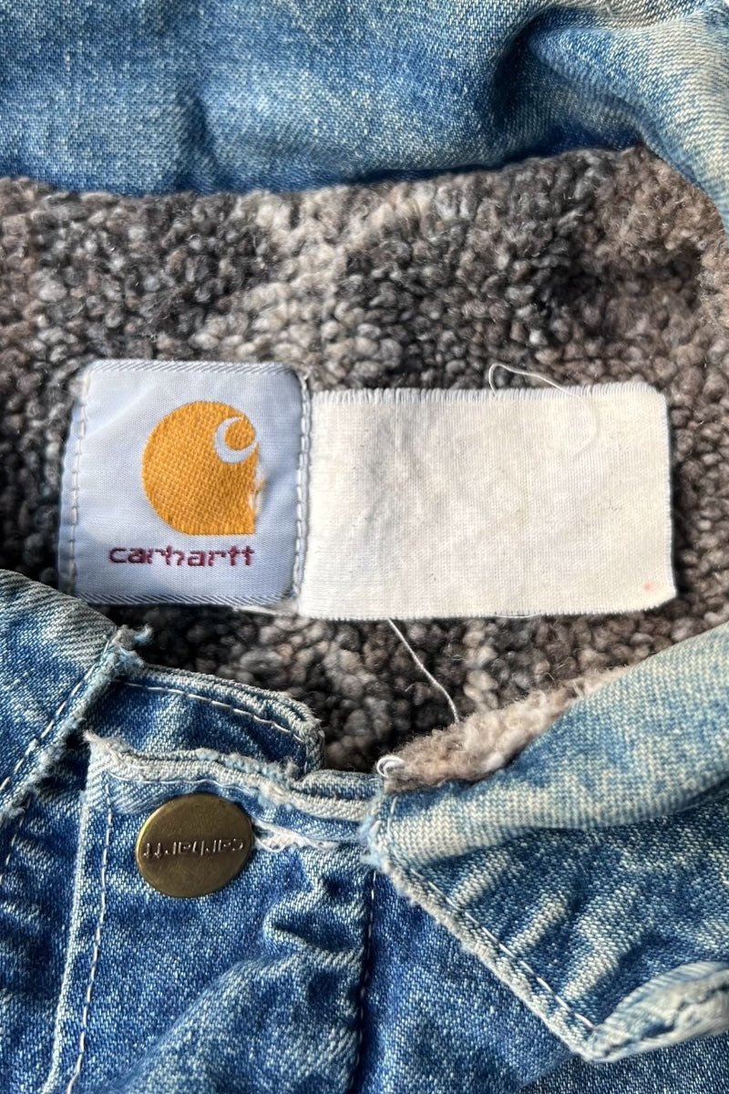 80-90'S DENIM JACKET W/BOA LINER / INDIGO [SIZE: L USED]