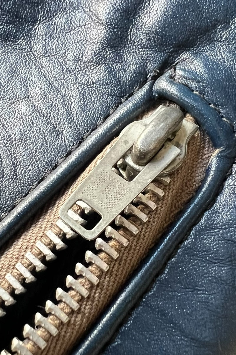 MADE IN ENGLAND EARLY 70'S LEATHER GT MONZA / NAVY [SIZE: 38 USED]