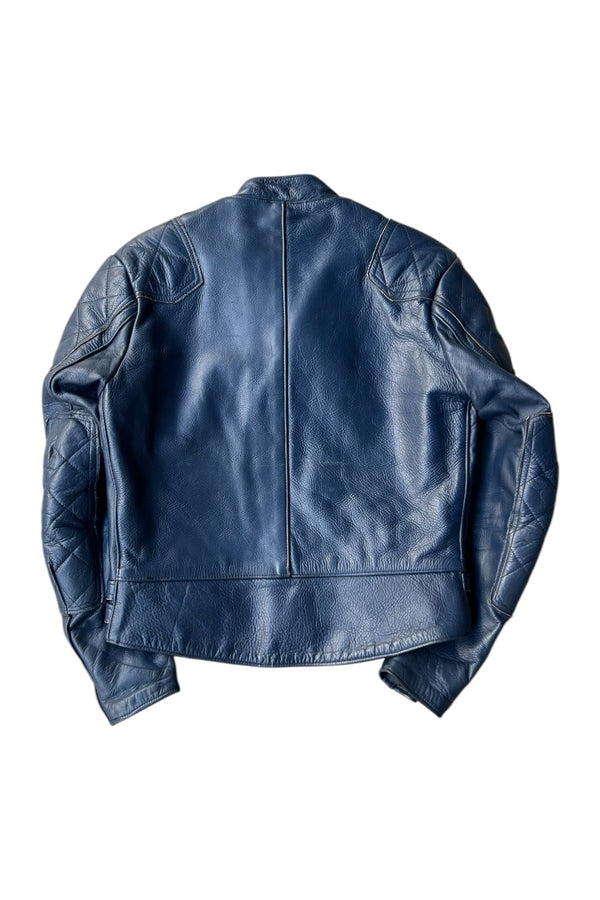 MADE IN ENGLAND EARLY 70'S LEATHER GT MONZA / NAVY [SIZE: 38 USED]