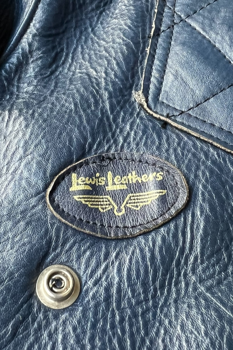 MADE IN ENGLAND EARLY 70'S LEATHER GT MONZA / NAVY [SIZE: 38 USED]