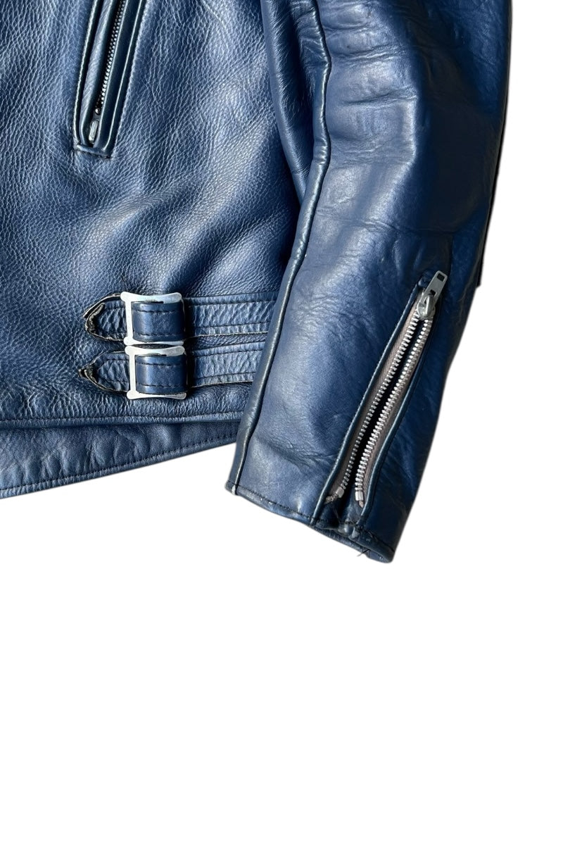 MADE IN ENGLAND EARLY 70'S LEATHER GT MONZA / NAVY [SIZE: 38 USED]