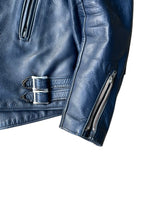 画像をギャラリービューアに読み込む, MADE IN ENGLAND EARLY 70&#39;S LEATHER GT MONZA / NAVY [SIZE: 38 USED]
