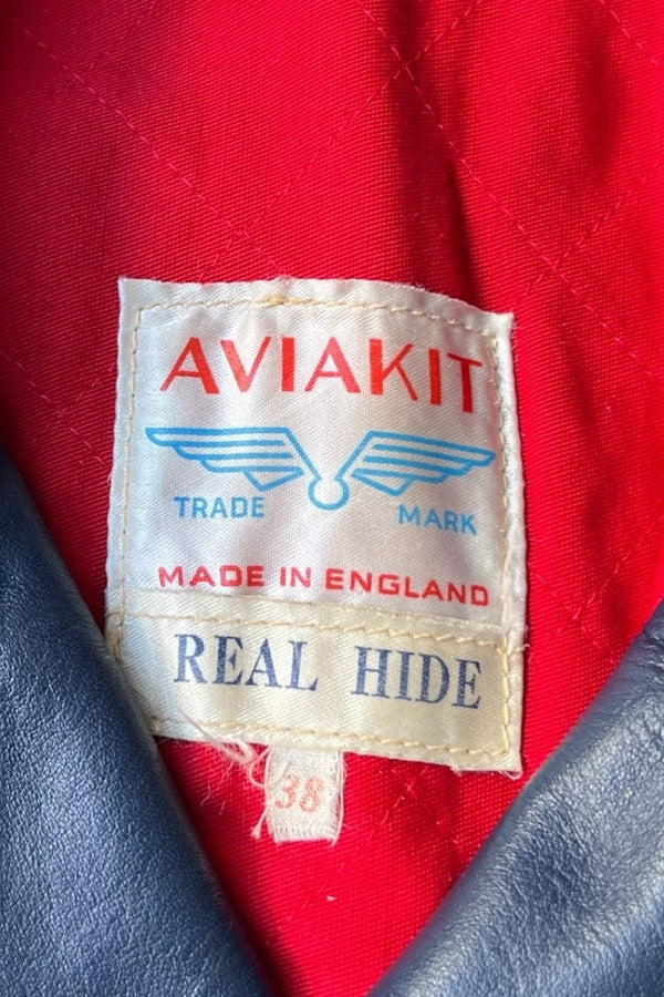 MADE IN ENGLAND EARLY 70'S LEATHER GT MONZA / NAVY [SIZE: 38 USED]