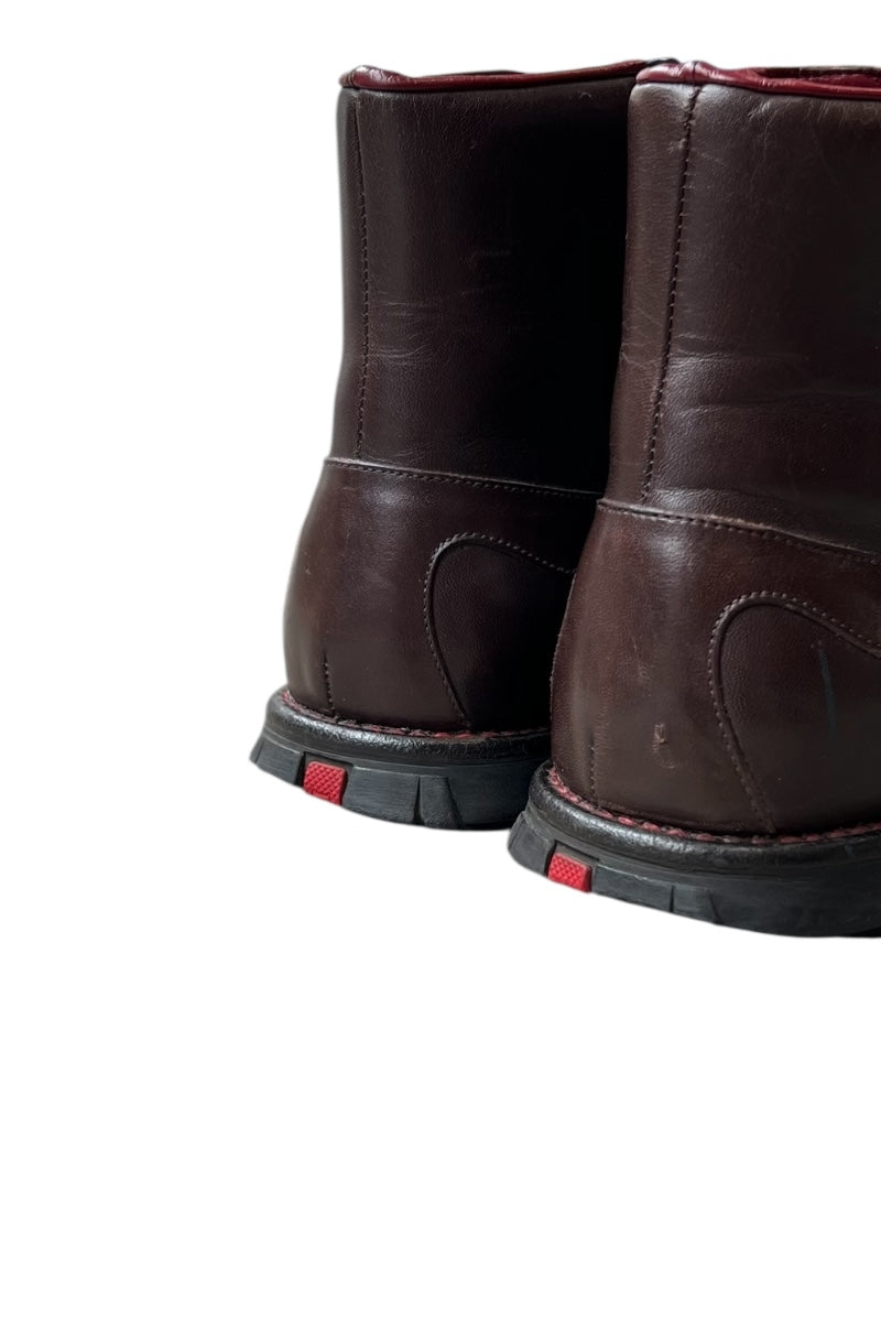 MADE IN ITALY LEATHER HIKING BOOTS / BROWN [SIZE: 39 (approx. 24.5cm) USED]