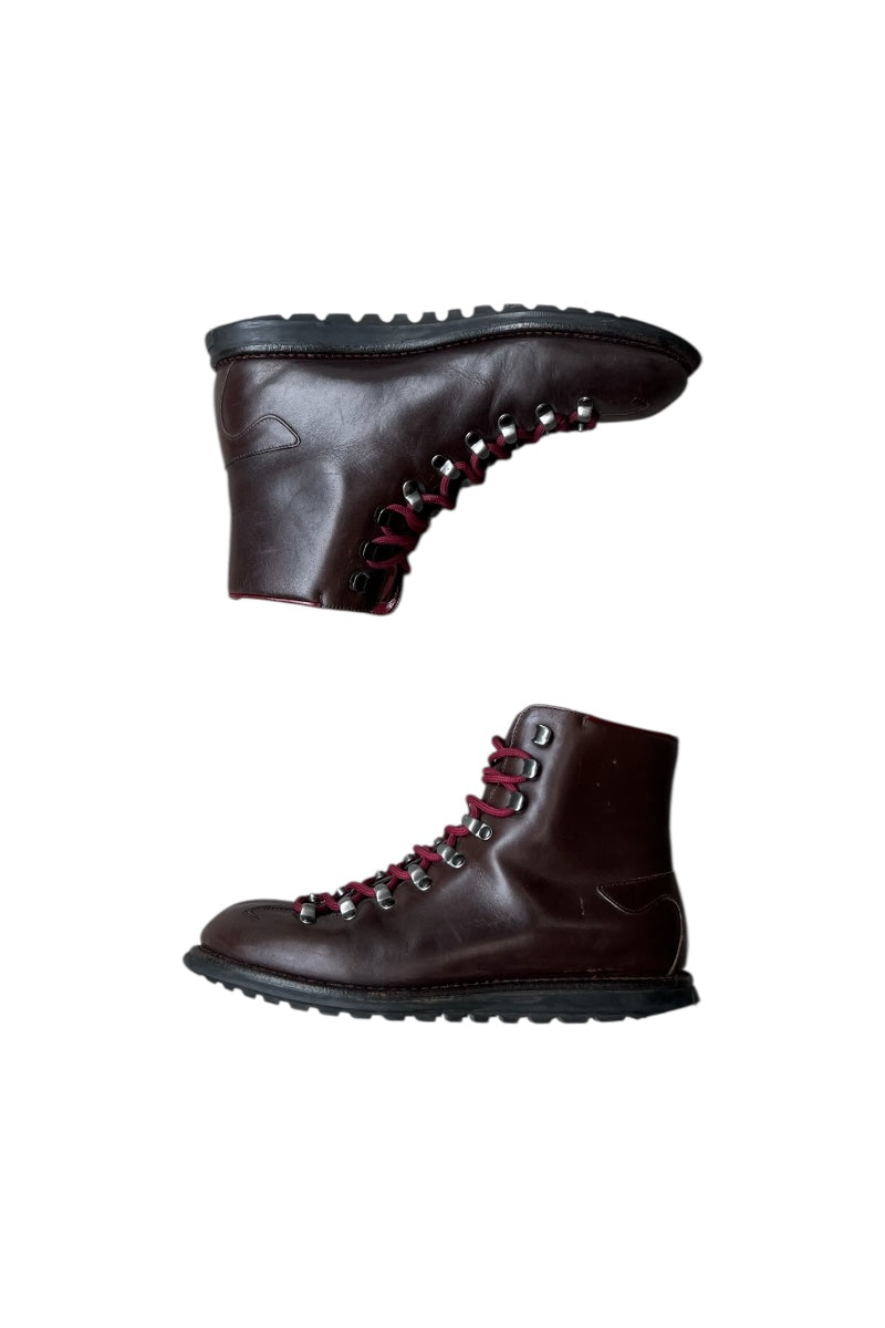MADE IN ITALY LEATHER HIKING BOOTS / BROWN [SIZE: 39 (approx. 24.5cm) USED]