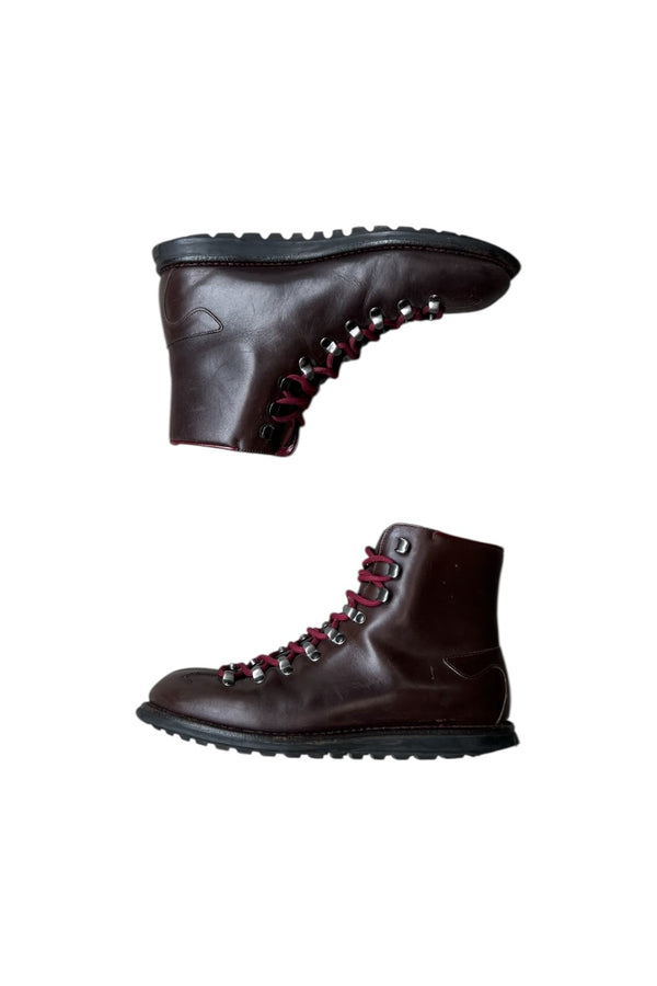 MADE IN ITALY LEATHER HIKING BOOTS / BROWN [SIZE: 39(24.5cm相当) USED]