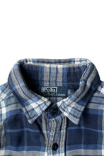 画像をギャラリービューアに読み込む, 90&#39;S L/S FLANNEL CHECK SHIRT W/GINGHAM CHECK LINER / BLUE [SIZE: L USED]
