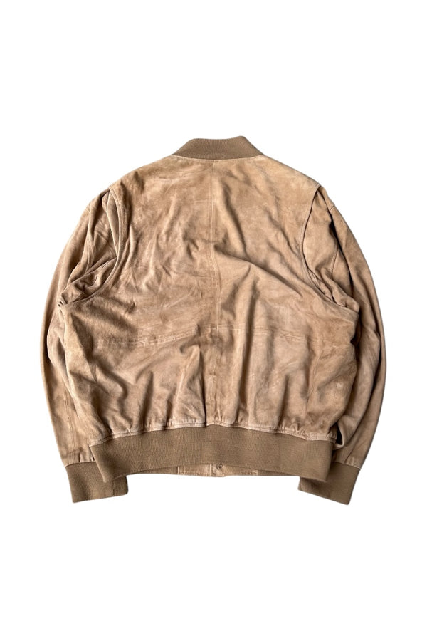 90'S SUEDE LEATHER JACKET / BEIGE [SIZE: XL USED]