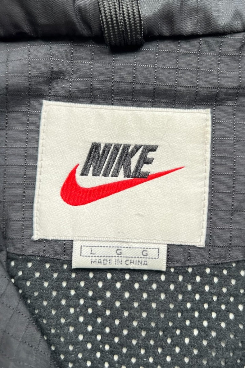 90'S PULL-OVER RIP STOP NYLON HOODIE JACKET / BLACK [SIZE: L USED]