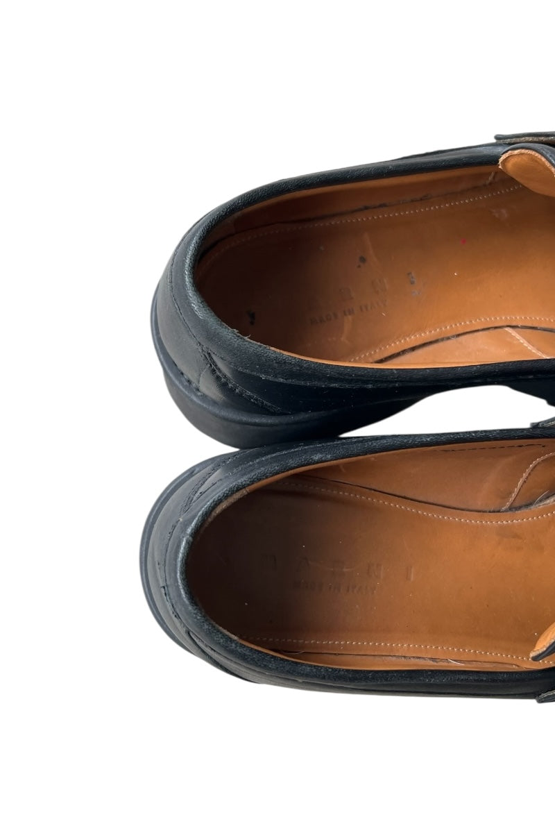 MADE IN ITALY LEATHER SHOES / BLACK [SIZE: 40 (equivalent to 26cm) USED]