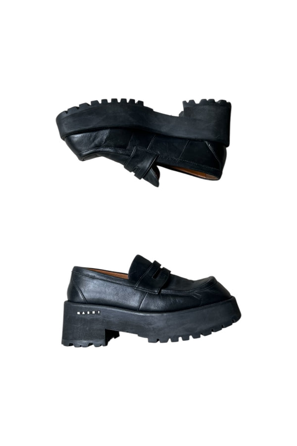 MADE IN ITALY LEATHER SHOES / BLACK [SIZE: 40 (equivalent to 26cm) USED]