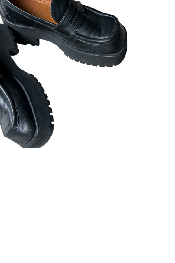 MADE IN ITALY LEATHER SHOES / BLACK [SIZE: 40 (equivalent to 26cm) USED]
