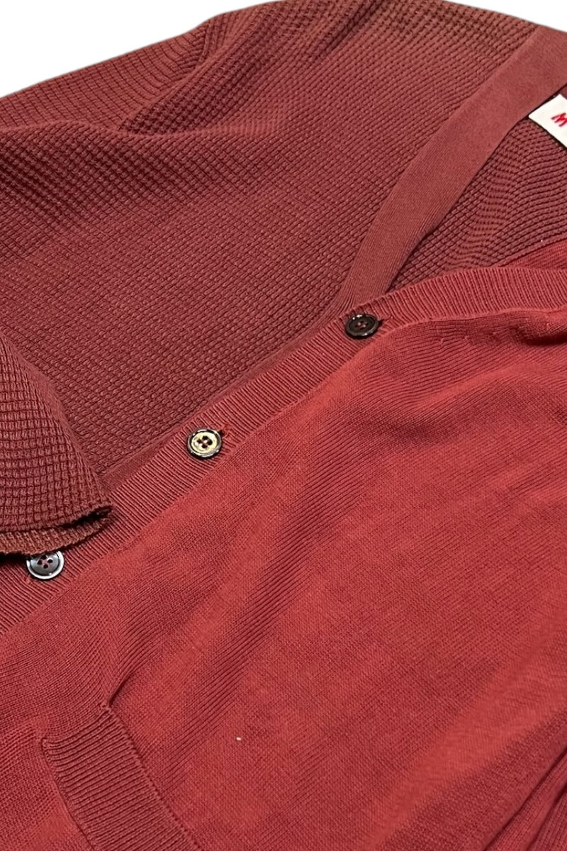 MADE IN ITALY ASYMMETRY COTTON CARDIGAN / BROWN [SIZE: 44 USED]
