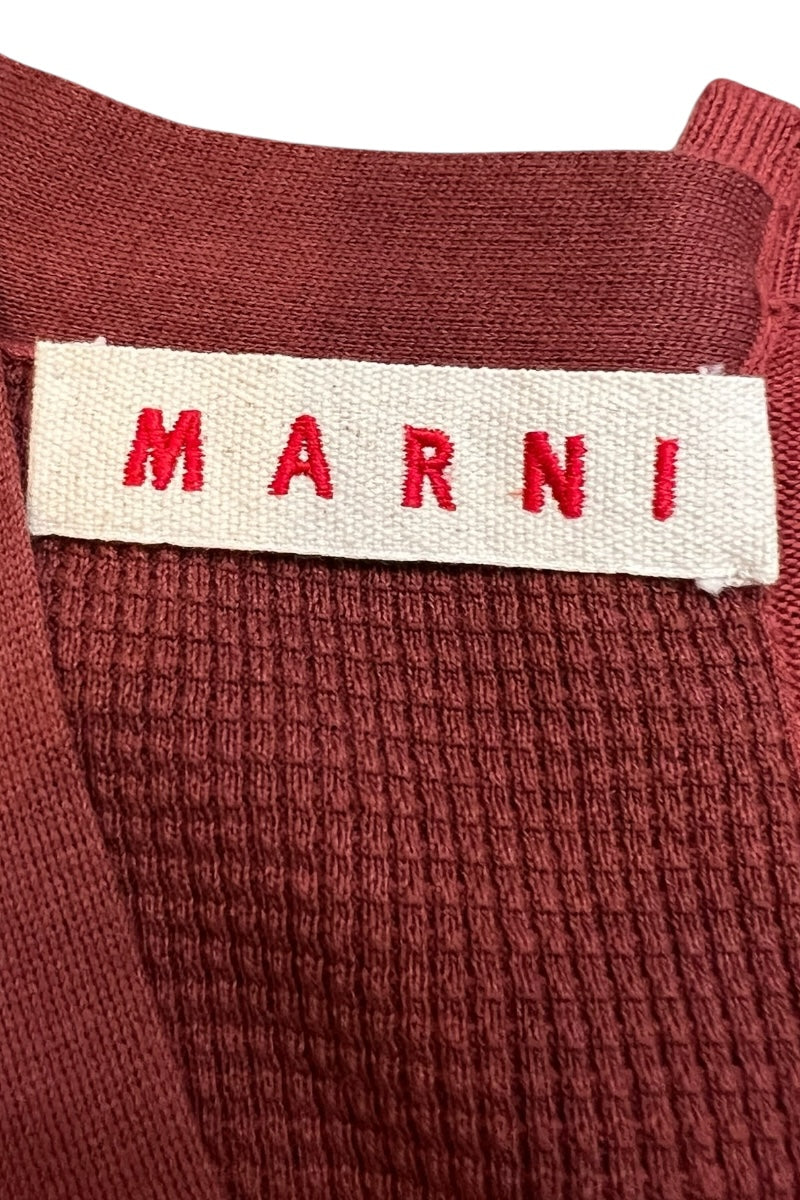 MADE IN ITALY ASYMMETRY COTTON CARDIGAN / BROWN [SIZE: 44 USED]