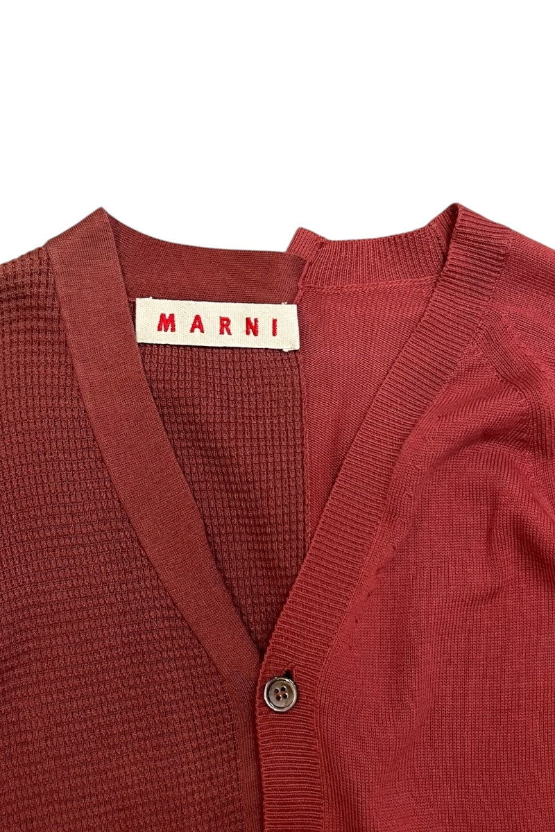 MADE IN ITALY ASYMMETRY COTTON CARDIGAN / BROWN [SIZE: 44 USED]