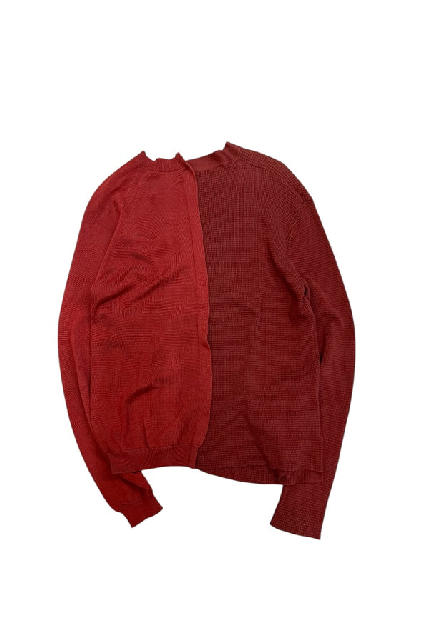 MADE IN ITALY ASYMMETRY COTTON CARDIGAN / BROWN [SIZE: 44 USED]