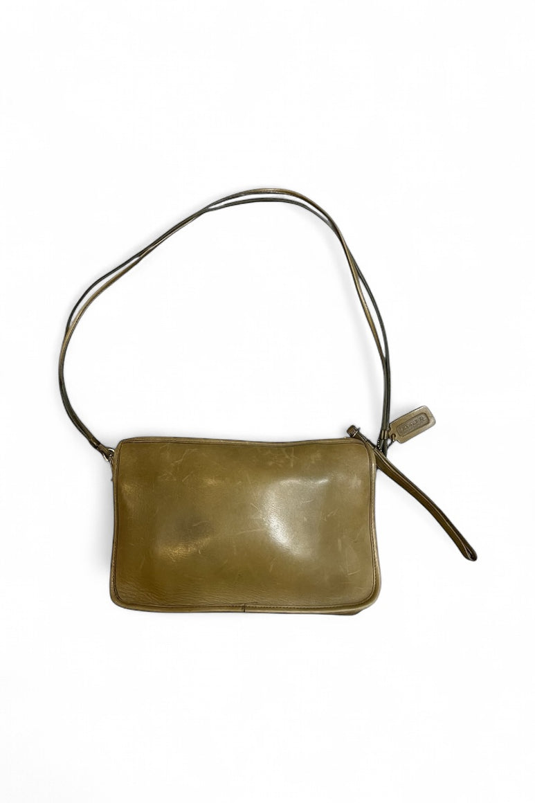 MADE IN USA 70'S LEATHER BAG / GREEN [SIZE: ONE SIZE USED]