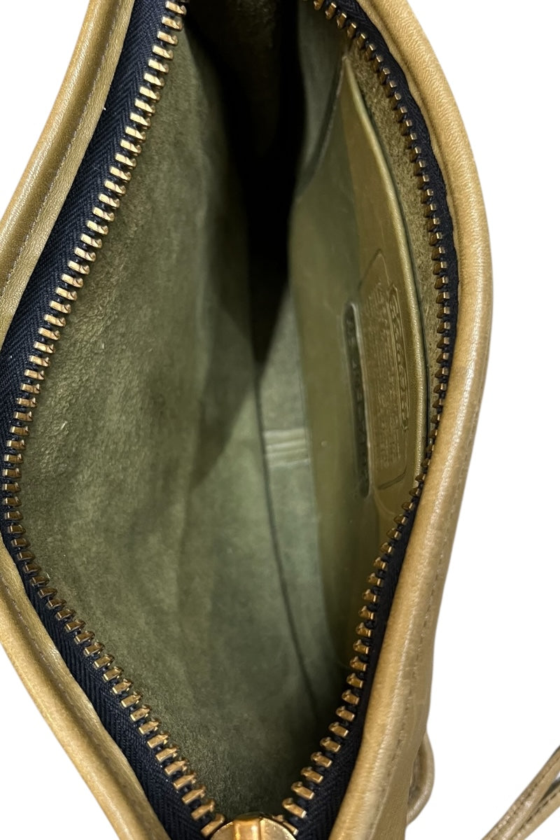 MADE IN USA 70'S LEATHER BAG / GREEN [SIZE: ONE SIZE USED]