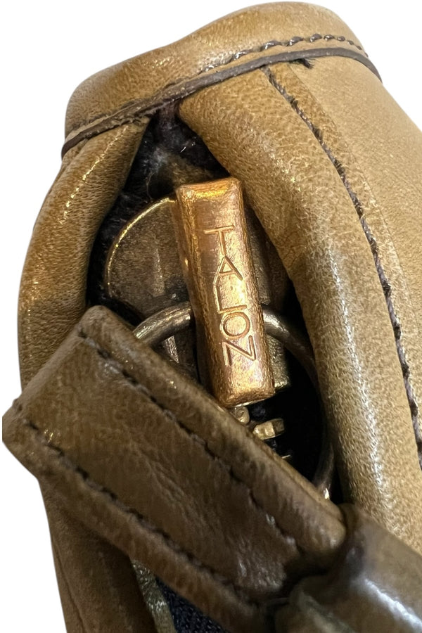 MADE IN USA 70'S LEATHER BAG / GREEN [SIZE: ONE SIZE USED]