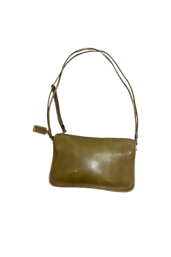 MADE IN USA 70'S LEATHER BAG / GREEN [SIZE: ONE SIZE USED]
