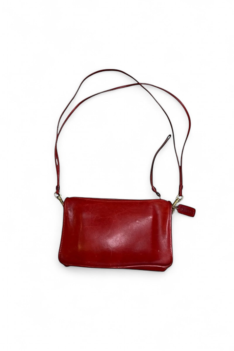 MADE IN USA 70'S LEATHER BAG / RED [SIZE: ONE SIZE USED]