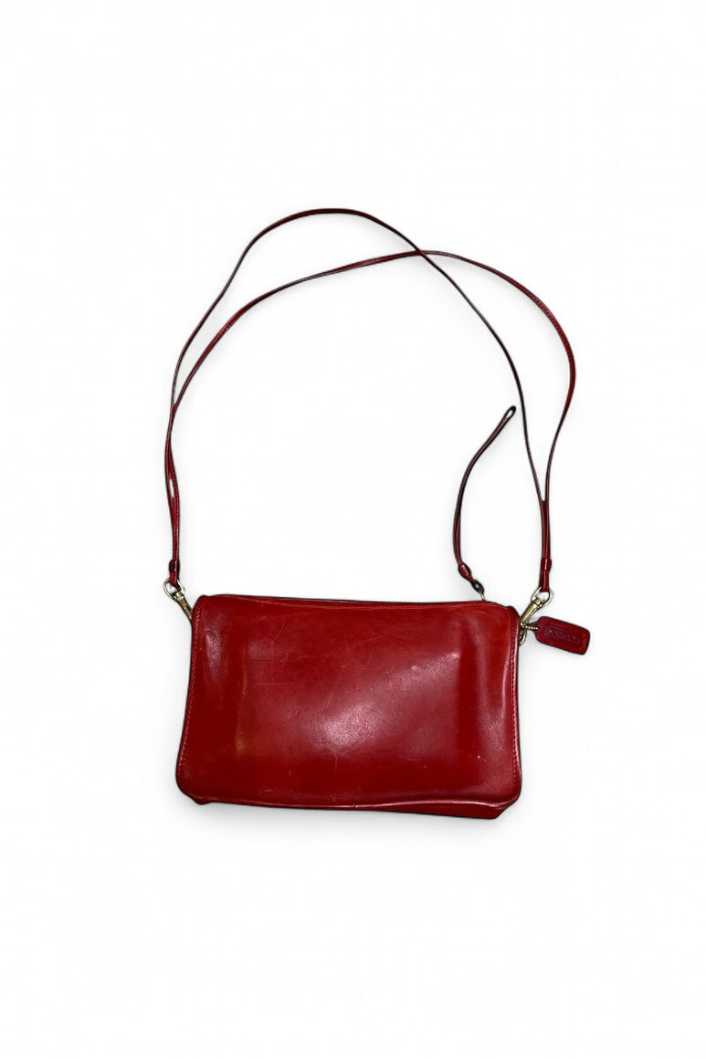 MADE IN USA 70'S LEATHER BAG / RED [SIZE: ONE SIZE USED]