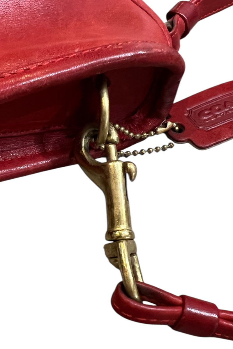 MADE IN USA 70'S LEATHER BAG / RED [SIZE: ONE SIZE USED]