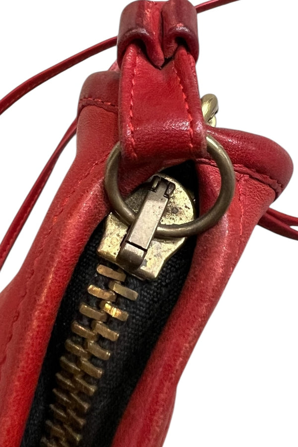 MADE IN USA 70'S LEATHER BAG / RED [SIZE: ONE SIZE USED]