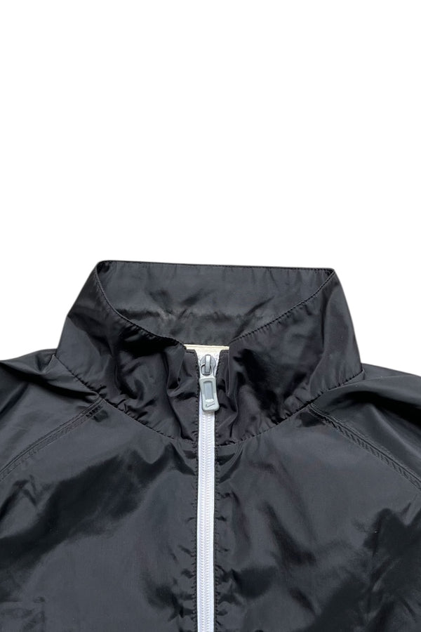 Y2K EARLY 00'S COLOR BLOCKED ZIP UP NYLON JACKET / BLACK [SIZE: XL USED]