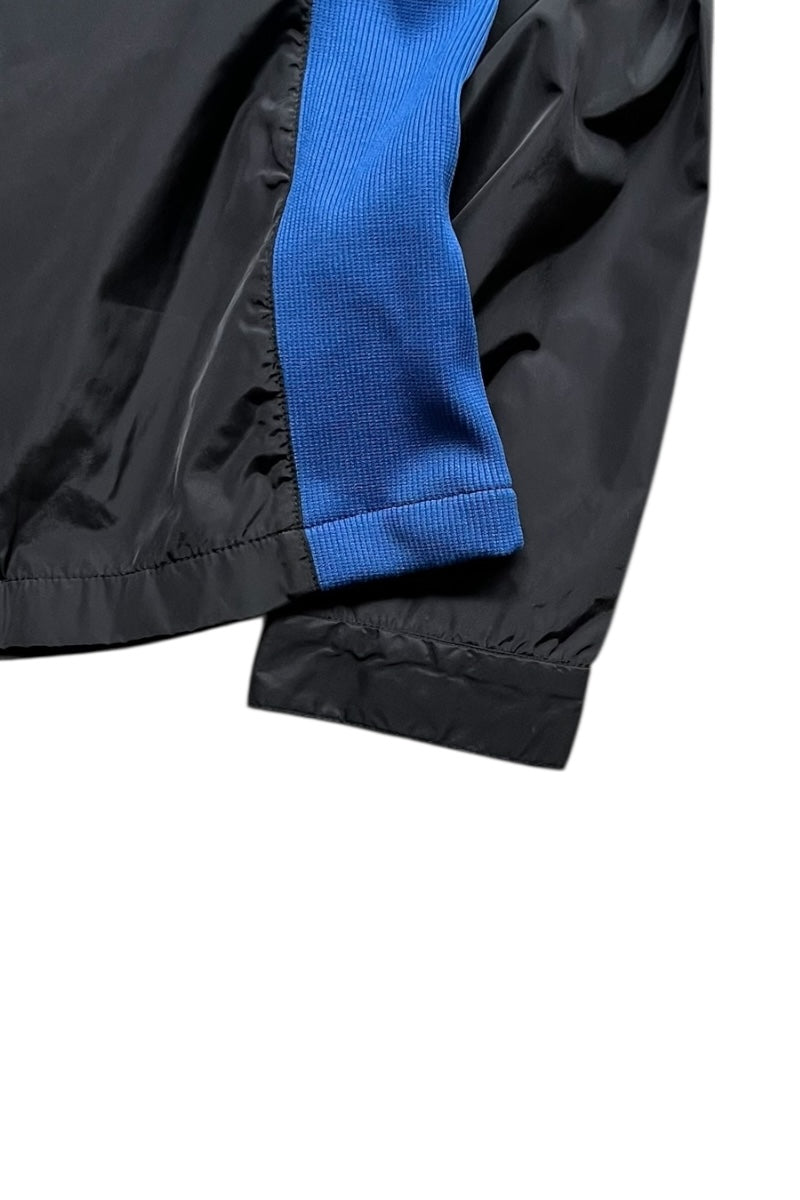 Y2K EARLY 00'S COLOR BLOCKED ZIP UP NYLON JACKET / BLACK [SIZE: XL USED]