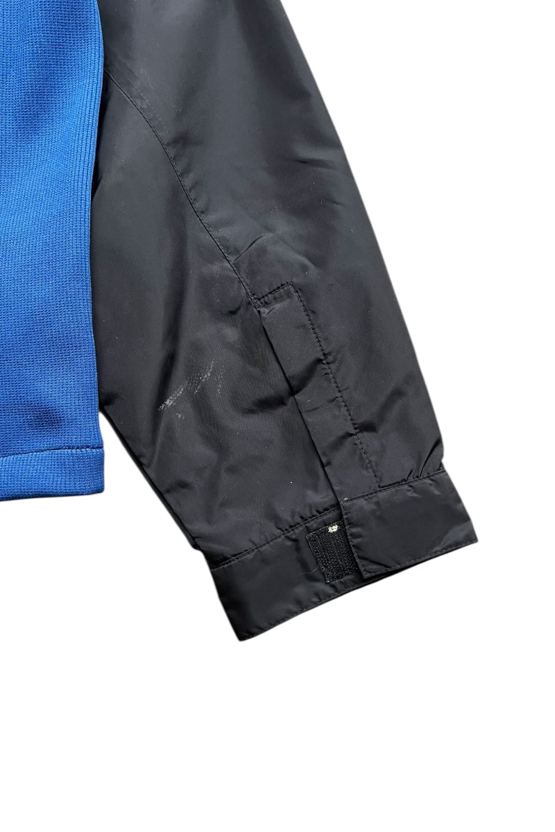 Y2K EARLY 00'S COLOR BLOCKED ZIP UP NYLON JACKET / BLACK [SIZE: XL USED]