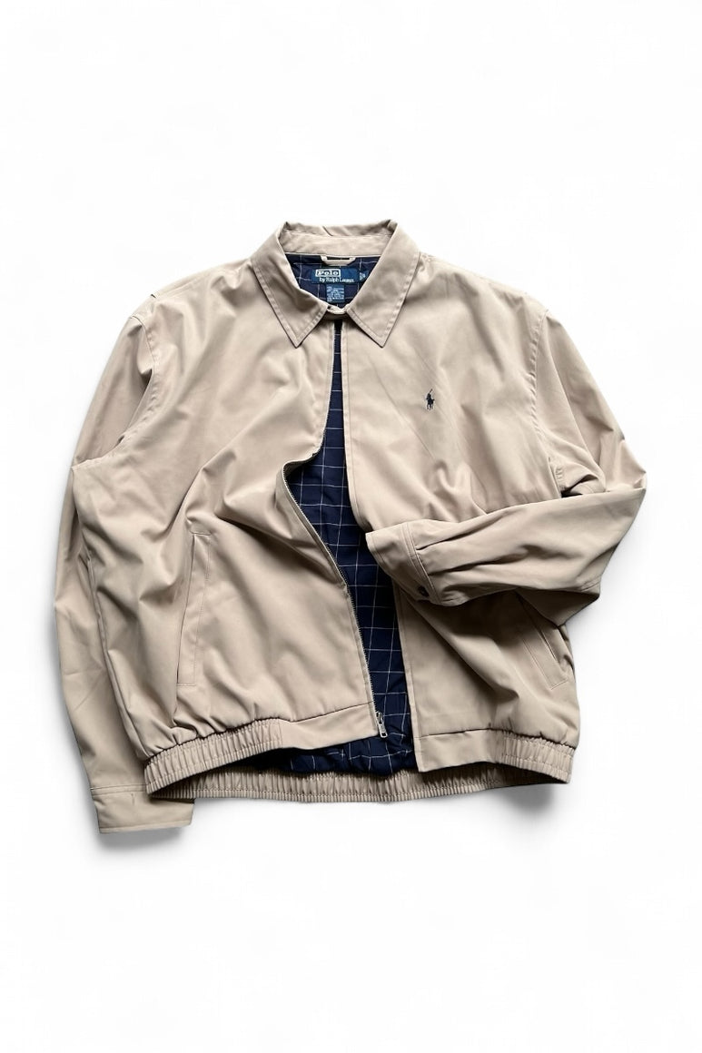 90'S ZIP UP JACKET / BEIGE [SIZE: L USED]