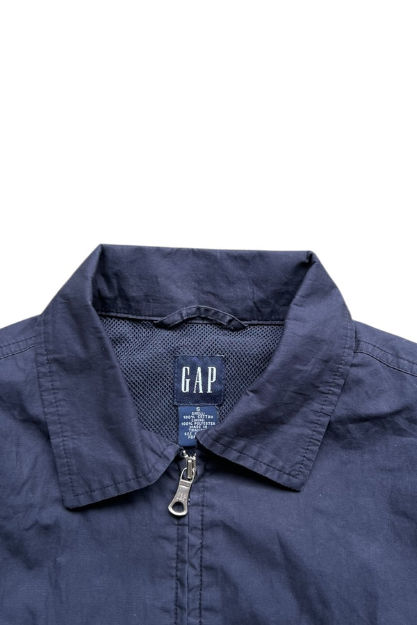 Y2K 00'S ZIP UP NYLON JACKET / NAVY [SIZE: S USED]