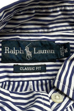 画像をギャラリービューアに読み込む, 90&#39;S L/S CLASSIC FIT STRIPE SHIRT / STRIPE [SIZE: M USED]
