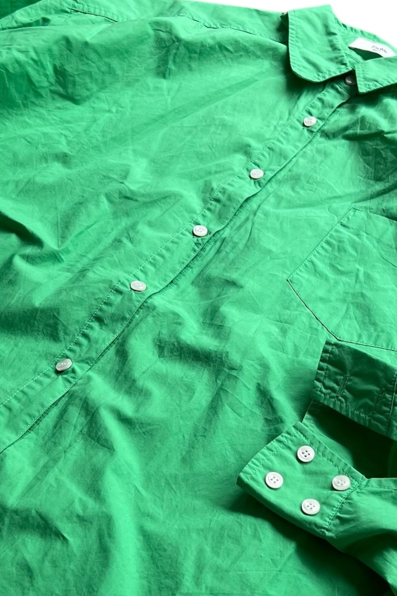 L/S OVERSIZE SHIRT / GREEN [SIZE: M USED]