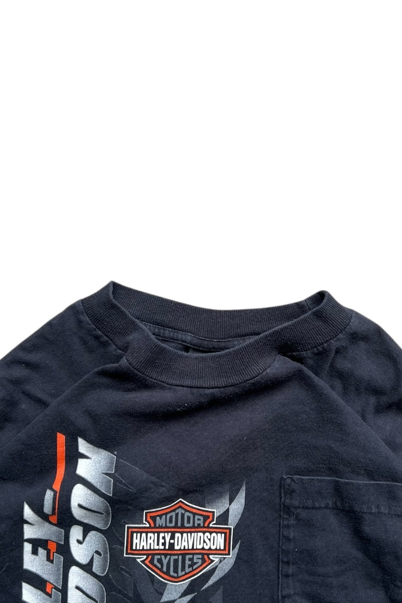 MADE IN USA 90'S PALM BAY L/S POCKET T-SHIRT / BLACK [SIZE: L USED]