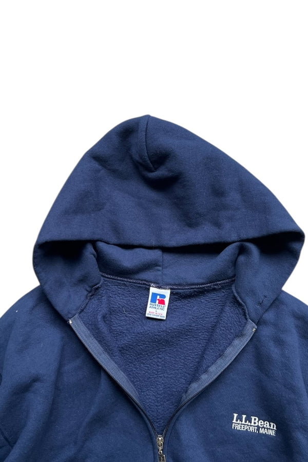 MADE IN USA 90'S ZIP HOODIE SWEATSHIRT / NAVY [SIZE: L USED]