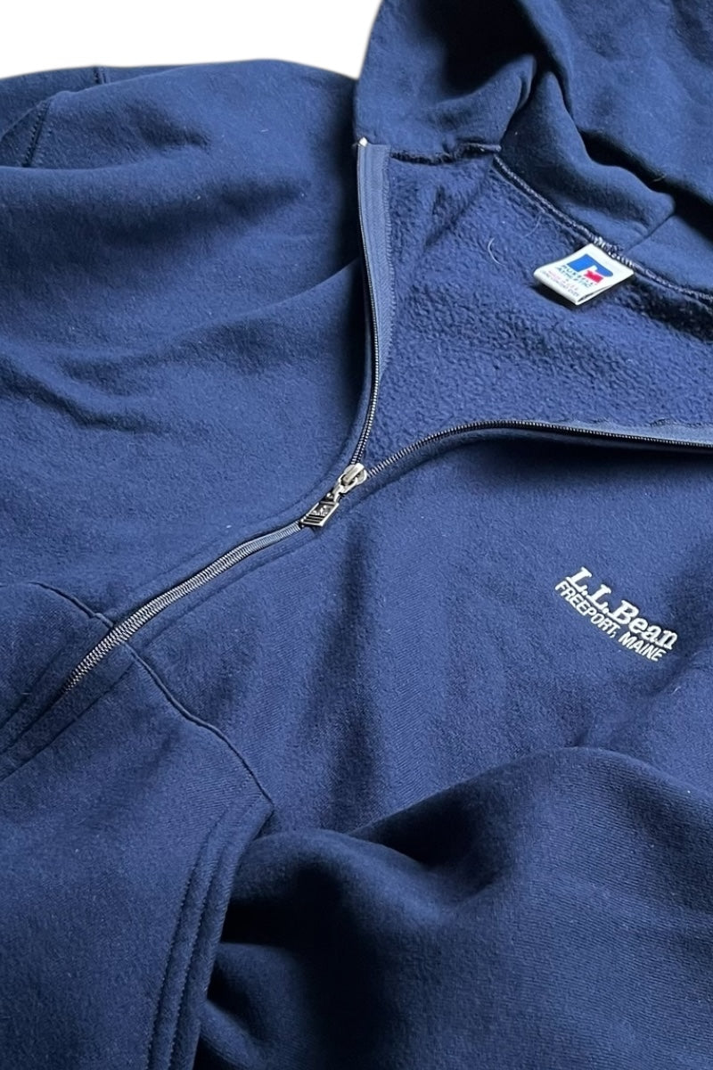 MADE IN USA 90'S ZIP HOODIE SWEATSHIRT / NAVY [SIZE: L USED]