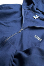 画像をギャラリービューアに読み込む, MADE IN USA 90&#39;S ZIP HOODIE SWEATSHIRT / NAVY [SIZE: L USED]
